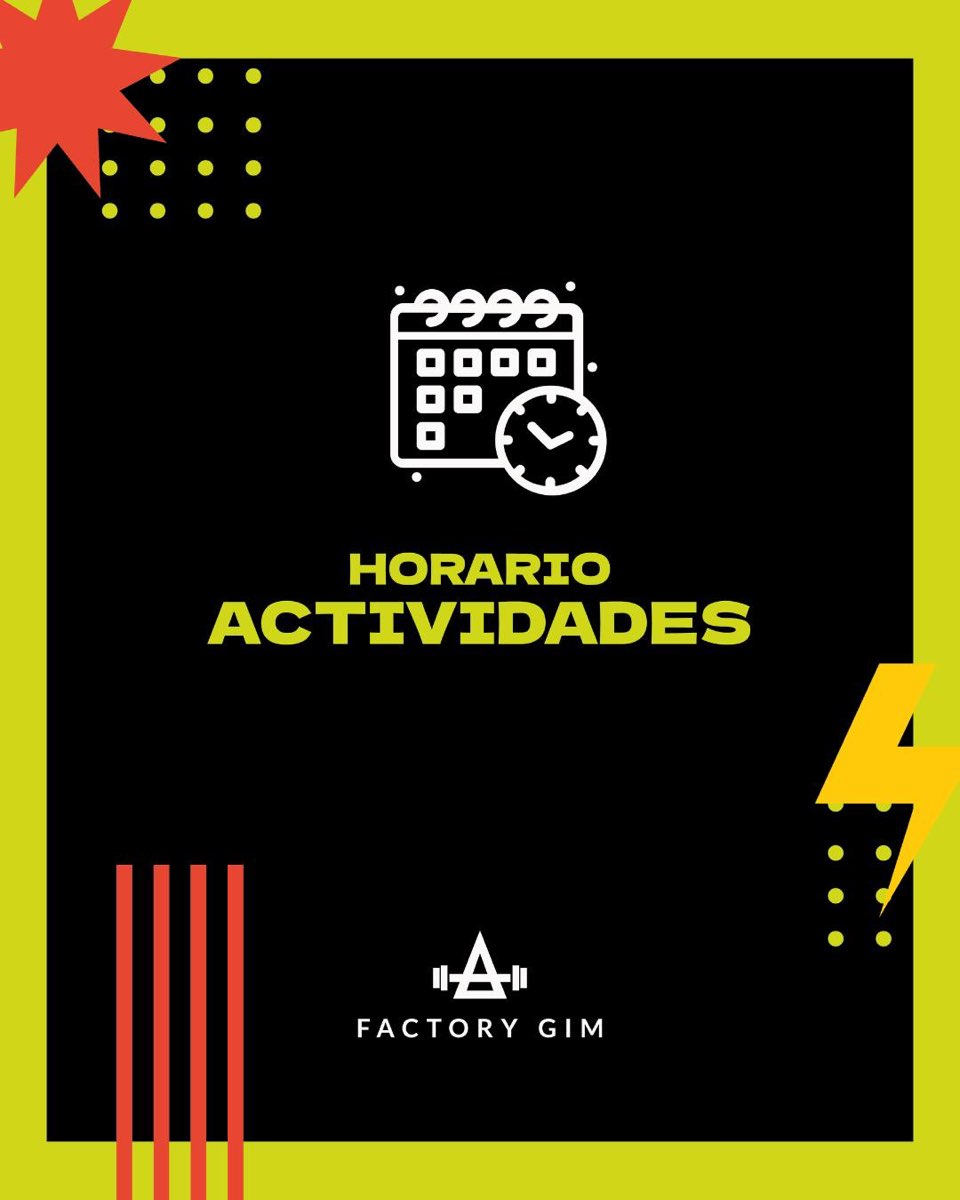 Cartel de horarios de apertura por la mañana en Factory Gim